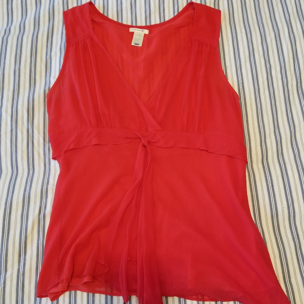 Old Navy coral tank with tie, small